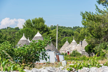 Trulli in the Itria valley. Puglia, Italy.