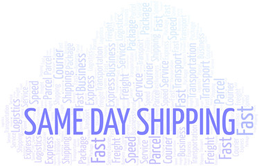 Obraz premium Same Day Shipping word cloud. Wordcloud made with text only.