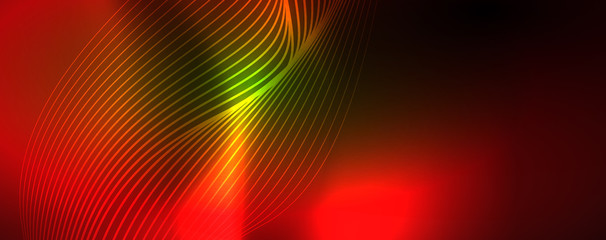 Shiny neon vector wave line abstract background, motion concept