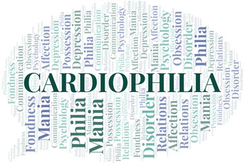 Cardiophilia word cloud. Type of Philia.