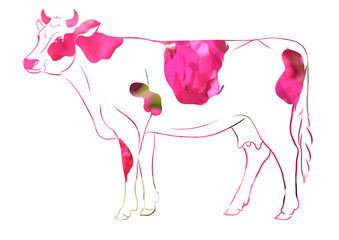 Beautiful art cow symbol illustration