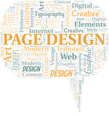 Page Design word cloud. Wordcloud made with text only.