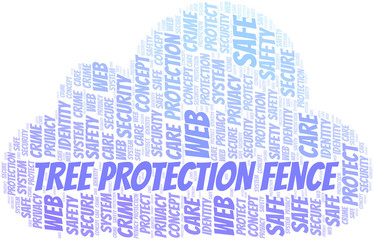 Obraz premium Tree Protection Fence word cloud. Wordcloud made with text only.