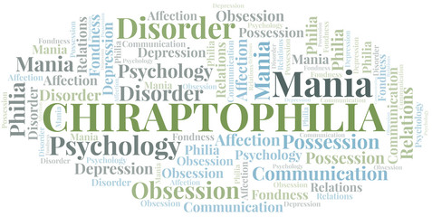 Chiraptophilia word cloud. Type of Philia.