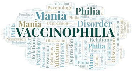 Vaccinophilia word cloud. Type of Philia.