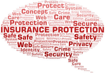 Insurance Protection word cloud. Wordcloud made with text only.