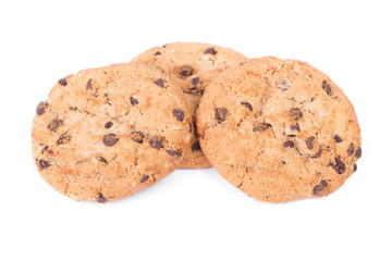 Group of oatmeal cookies with chocolate chip