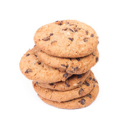 Group of oatmeal cookies with chocolate chip