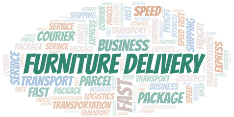 Obraz premium Furniture Delivery word cloud. Wordcloud made with text only.