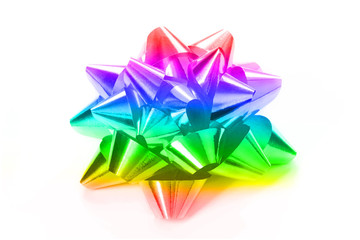 Rainbow ornament bow