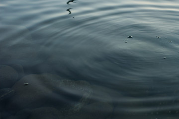 Silent water, dark blue lake 