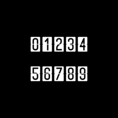 Countdown timer, white color mechanical scoreboard with different numbers