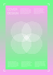 Futuristic Vector Geometric Cover Design with Gradient and Abstract Lines and Figures for your Business. Template Design with Hologram, Gradient Effect for Electronic Festival.