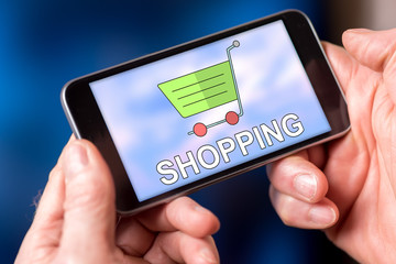 Shopping concept on a smartphone