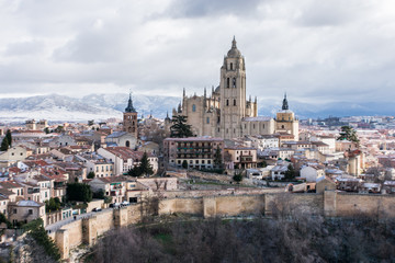 Fototapeta na wymiar Cathedral of Segovia in Castilla y Leon