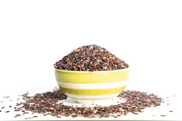 riceberry rice isolated white background