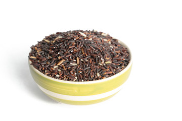 riceberry rice isolated white background