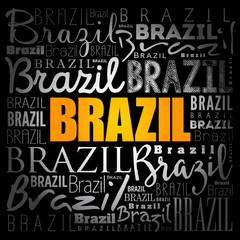 Brazil wallpaper word cloud, travel concept background