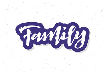 Family hand drawn lettering
