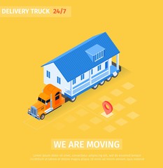 Delivery Truck is Written we are Moving Cartoon.