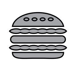 hamburger icon. Vector black and white silhouette isolated illustration.