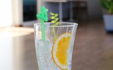 Glass of water with lemon