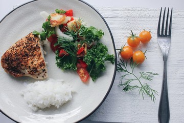 chicken and rice with vegetables