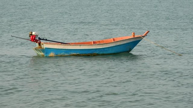 wood boat in the sea