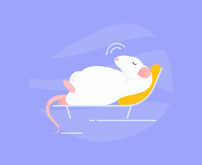 Sleeping rat vector