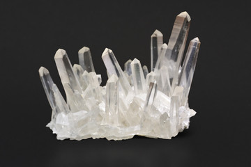 Perfect, clear quartz crystals. King county, Washington, USA.