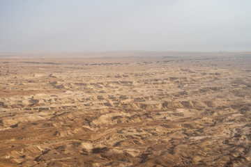 Sand dunes against the sky. Beautiful desert landscape. Desert close-up. udean desert located on...