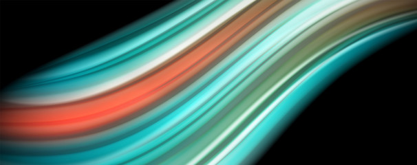 Flowing liquid colors - modern colorful flow poster. Wave liquid shapes. Art design for your design project