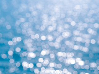 Abstract blue circles bokeh from nature for Christmas of any background, defocused