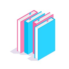 Book icon. Pile of books 3D isometric vector illustration. Learning and education concept.