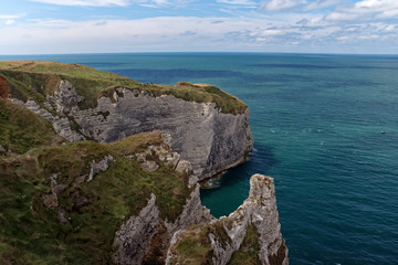 white cliffs  of Etretat in Normandy coast