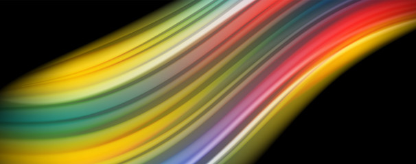 Flowing liquid colors - modern colorful flow poster. Wave liquid shapes. Art design for your design project