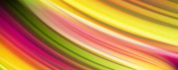 Flowing liquid colors - modern colorful flow poster. Wave liquid shapes. Art design for your design project