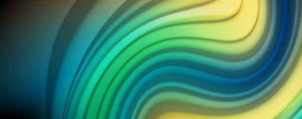 Flowing liquid colors - modern colorful flow poster. Wave liquid shapes. Art design for your design project