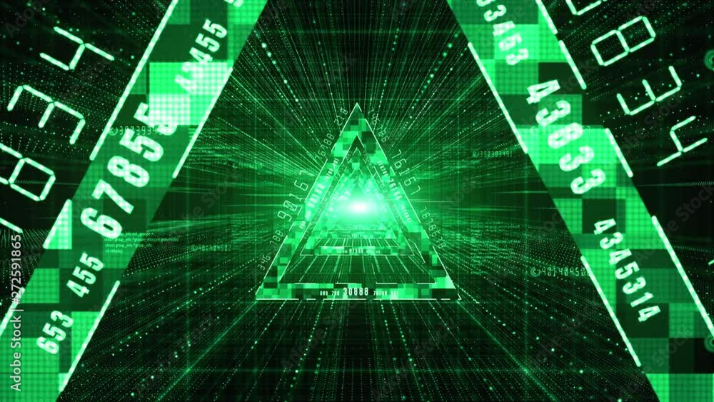 Poster abstract digital matrix particles flow, digital data connection, future technology concept backgroun
