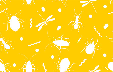 Bug and insect pattern. Pest control service background