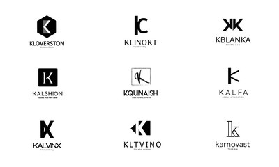 K Letter Alphabetic Logos 2