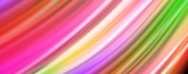 Modern rainbow liquid color flow colorful poster. Wave Liquid shape in black color background. Abstract composition