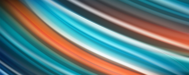 Modern rainbow liquid color flow colorful poster. Wave Liquid shape in black color background. Abstract composition