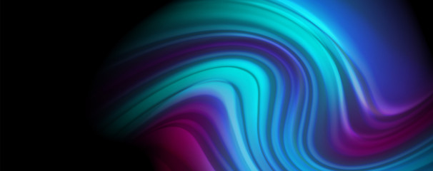 Flowing liquid colors - modern colorful flow poster. Wave liquid shapes. Art design for your design project