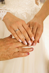 hands of the bride and groom