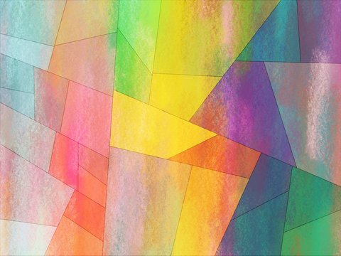 Colorful Geometric Color Block Pattern Background With Rough Chalk Texture