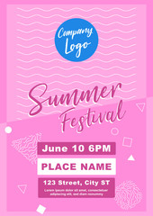 Summer Festival a4 size flyer banner concept