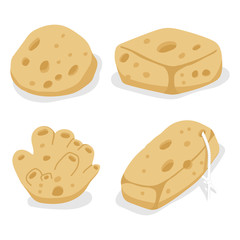 Sea sponges vector cartoon set isolated on a white background.
