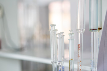 test tubes with liquid in laboratory