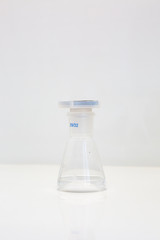 laboratory glassware with liquid